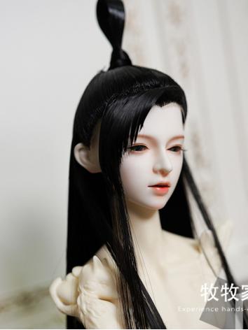 BJD Wig Girl/Boy Black Long Hair for SD Size Ball-jointed Doll