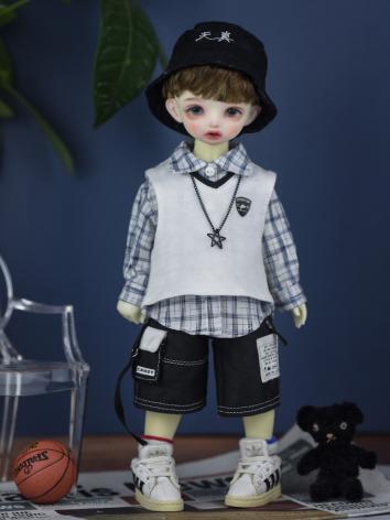 BJD Clothes Boy Black and White Shirt and shorts for YOSD size Ball-jointed Doll