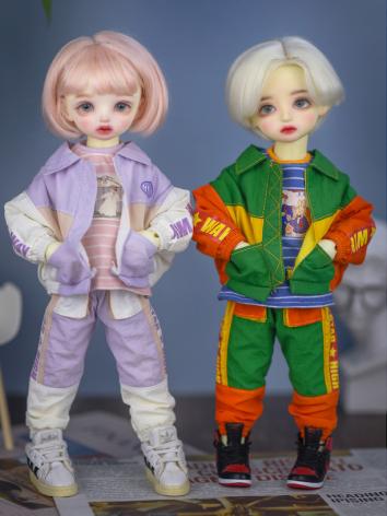 BJD Clothes Green/Purple Sports Suit for YOSD size Ball-jointed Doll 