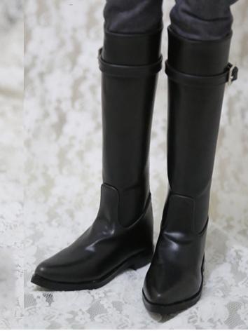 Bjd Shoes 70+ Male Euro Black Long Boots for 70CM/SD Size Ball-jointed Doll