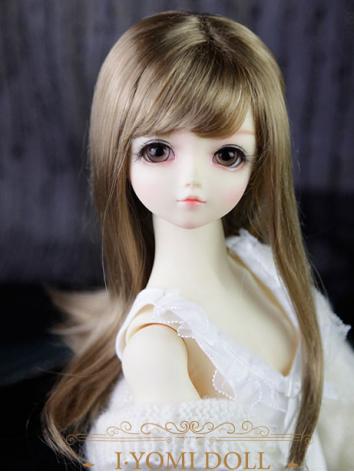 BJD Girl Gold Brown Long  Hair wig for SD/DD Size Ball-jointed Doll 