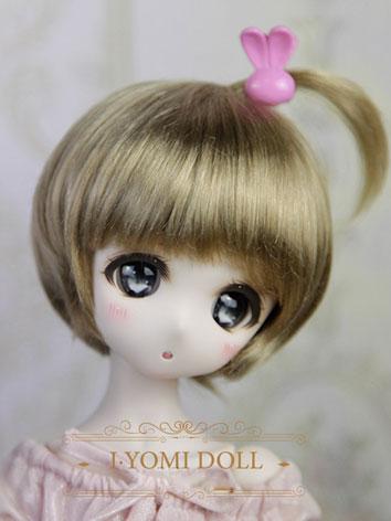 BJD Girl Flaxen/Black Short Hair wig for SD/DD Size Ball-jointed Doll  