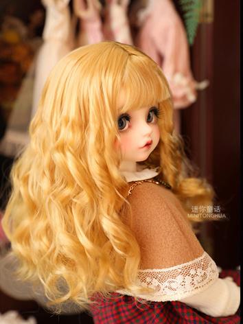 BJD Wig Girl Golden/ Brown Curly Hair 1/3 1/4 1/6 Wig for SD/MSD/YOSD Size Ball-jointed Doll