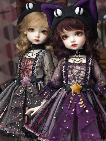 BJD Clothes 1/4 Girl Coffee/Purple Lace Suit for MSD Ball-jointed Doll