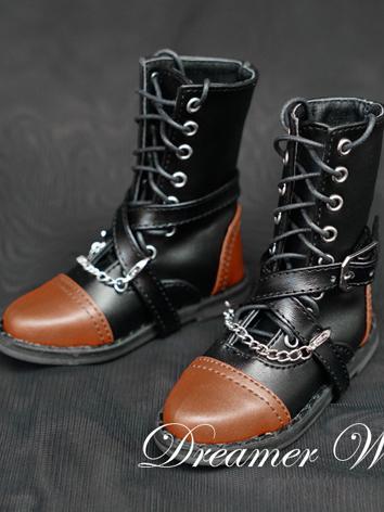 BJD Shoes Boy Black Retro Boots Shoes for SD Ball-jointed Doll