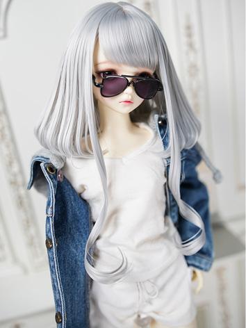 BJD Wig Girl Gray/Golden/Black/Light Golden Hair Wig for SD/MSD Size Ball-jointed Doll