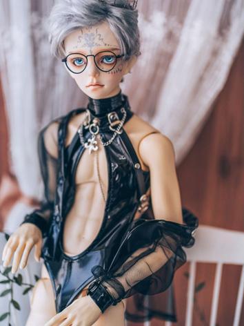BJD Clothes Boy Black Leather Jumpsuits for SD/SD17/70CM/SOOM ID72/75 size Ball-jointed Doll