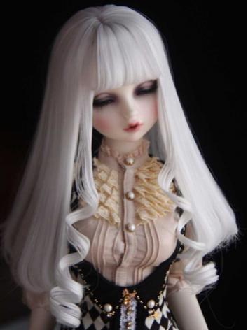 BJD Wig Girl White Straight Long Hair for YOSD/MSD/SD/1/2 Size Ball-jointed Doll