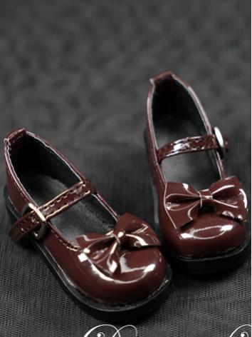 BJD Shoes Girl Black/Brown Flat Boots Shoes with Bowknot for YOSD/MSD/SD Ball-jointed Doll