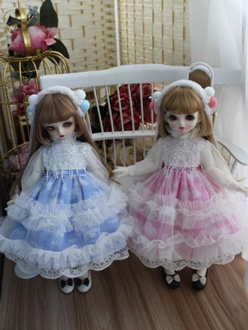 BJD Clothes Girl Pink/Blue Western Style Dress for SD/MSD/YOSD/Blythe Size Ball-jointed Doll 