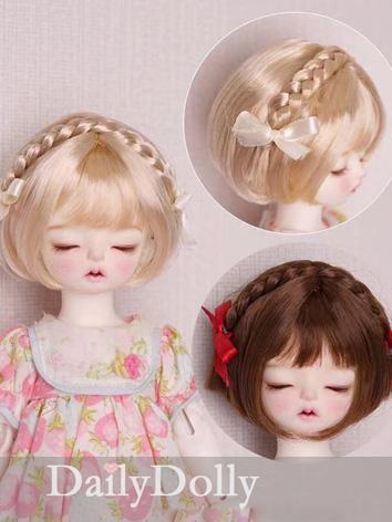 BJD Wig Girl Gold/Brown Short  Hair 1/3 Wig for SD Size Ball-jointed Doll