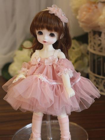 BJD Clothes Girl Pink Dress Suit for MSD Ball-jointed Doll