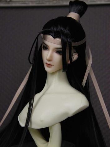 BJD Wig Black Long Hair for SD Size Ball-jointed Doll(Lan Wangji)