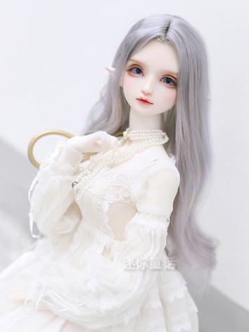 BJD Wig Girl Silver Long Hair 1/3 1/4 Wig for SD/MSD Size Ball-jointed Doll