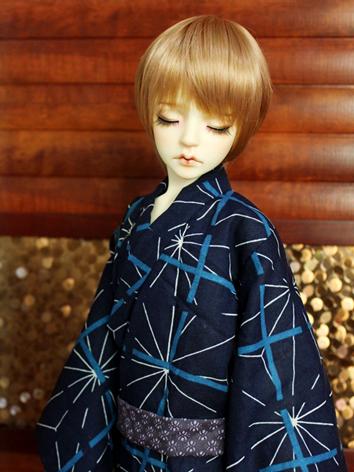 BJD Clothes Boy Blue Yukata Kimino Outfit for MSD size Ball-jointed Doll