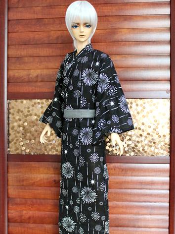 BJD Clothes Boy Black Yukata Kimino Outfit for 70cm/SD/MSD/YOSD size Ball-jointed Doll