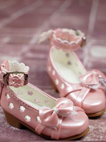 BJD Shoes Girl Pink/White Shoes for SD/MSD Size Ball-jointed Doll