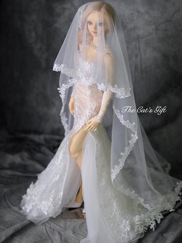 BJD Clothes Girl White Wedding Dress Outfit for SD16 Ball-jointed Doll