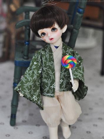 BJD Clothes Boy Green Kimono Style Casual Suit for YOSD size Ball-jointed Doll