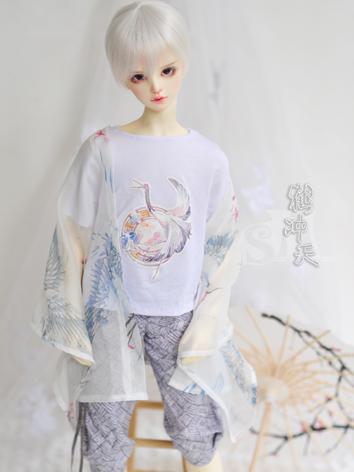 BJD Clothes Boy White Clothes Outfit for SD size Ball-jointed Doll