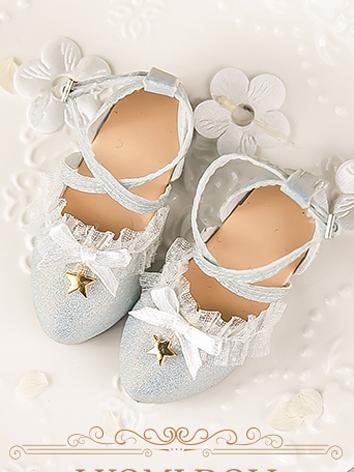 BJD Girl/Female Blue/White/Pink/Gold Flat-heel Shoes for YOSD/MSD size Ball-jointed Doll