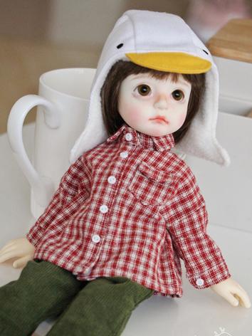 BJD Clothes 1/6 Girl/Boy Red/Blue Grid Shirt for YOSD Ball-jointed Doll