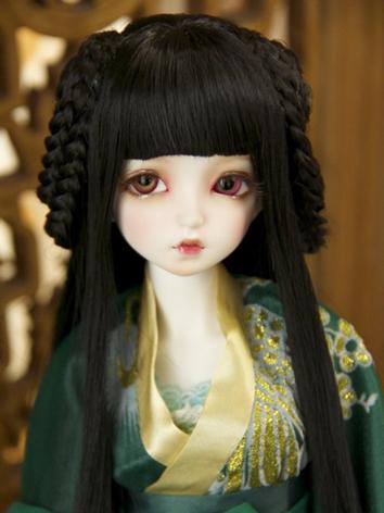 BJD Wig Girl Black Ancient Styled Hair for 1/2 SD/MSD/YOSD Size Ball-jointed Doll Doukou