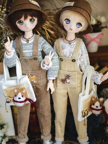 BJD Clothes Boy Suspender Trousers and T-shirt for MSD/MDD Ball-jointed Doll