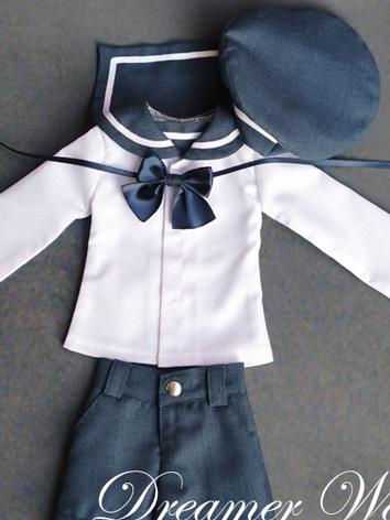 BJD Clothes Boy White&Blue Sailor Suit for MSD/SD/YOSD/70CM Ball-jointed Doll