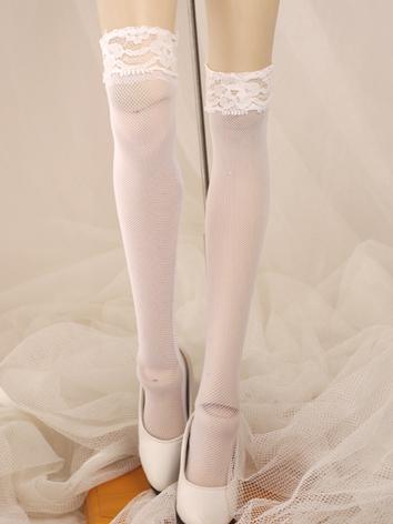 Bjd Socks Girl Lady White/Black High Stockings for SD Ball-jointed Doll