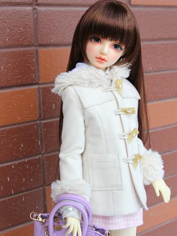 1/3 1/4 Girl Clothes White Coat for SD/DD/MSD Size Ball-jointed Doll