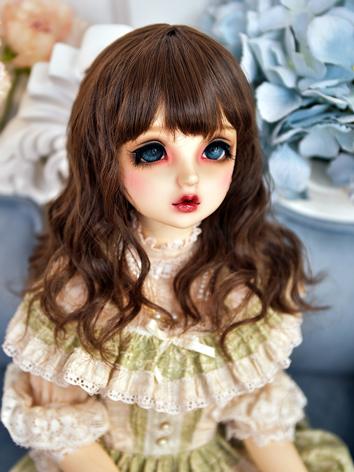 BJD Wig Girl Light Gold/Dark Brown Hair for YOSD/SD Size Ball-jointed Doll