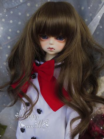 BJD Girl Brown Color Wig Curly Hair for MSD Size Ball-jointed Doll