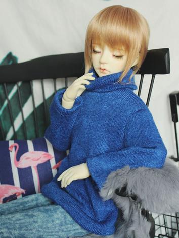 BJD Clothes Boy/Girl Blue High-neck Sweater Top for 70cm/SD/MSD Ball-jointed Doll
