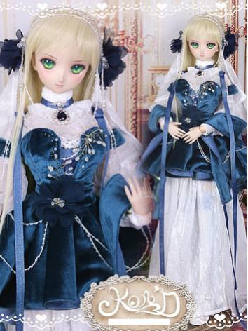 1/4 BJD Clothes Girl Blue Suit for MSD/MDD size Ball-jointed Doll