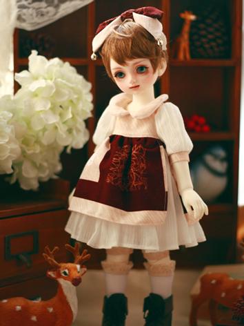 1/4 Clothes Boy/Girl Beige&Red Suit for MSD Ball-jointed Doll