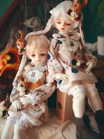 BJD Clothes Girl/Boy Beige Dress Suit for MSD Ball-jointed Doll