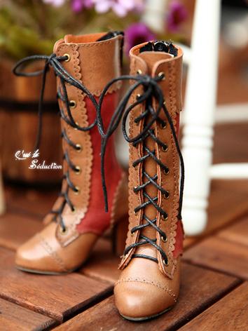 Bjd Girl/Lady Brown High-heel Boots Shoes for SD16 Girl Ball-jointed Doll