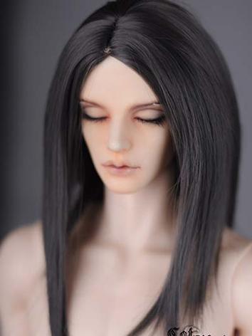 BJD Girl/Boy Black Long Straight Hair wig for SD Size Ball-jointed Doll