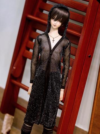 BJD Clothes Boy Black Long Outer Coat for MSD/SD Ball-jointed Doll