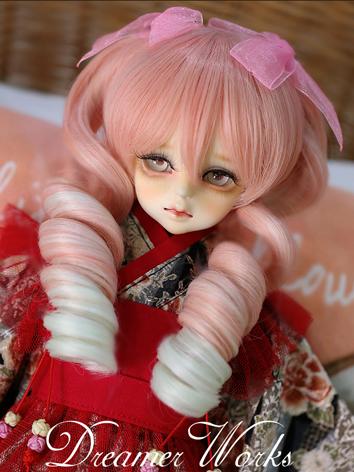 BJD 1/3 1/4 Wig Pink&White Long Hair for SD/MSD Size Doll Ball-jointed doll