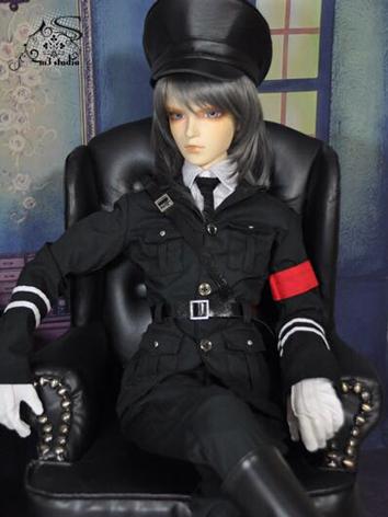 BJD Clothes Boy Black Army Uniform for 70cm/SD/MSD size Ball-jointed Doll