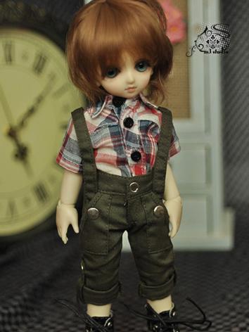 BJD Clothes Light Dark Green Suspender Trousers for MSD/SD Ball-jointed Doll