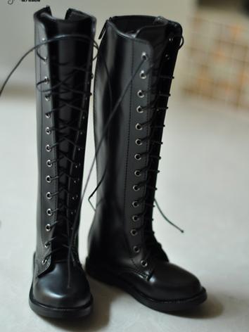 Bjd Shoes 70+ Male Euro Black Long Boots for 70CM/SD Size Ball-jointed Doll