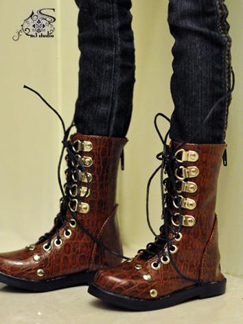 Bjd Shoes 70+ Male Euro Brown Long Boots for 70CM/MSD/SD Size Ball-jointed Doll
