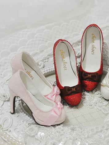 BJD Girl/Female White/Pink/Red High-heel Shoes for SD size Ball-jointed Doll
