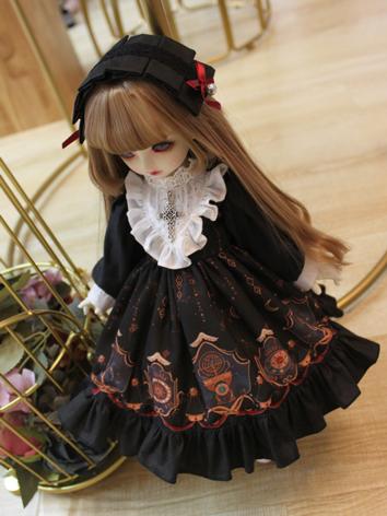 BJD Clothes Girl Black Western Style Dress for MSD/YOSD/Blythe Size Ball-jointed Doll