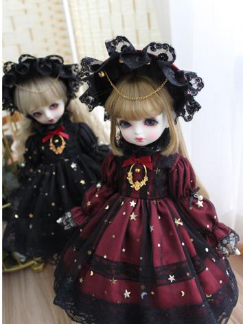 BJD Clothes Girl Wine/Black Western Style Dress for SD/MSD/YOSD/Blythe Size Ball-jointed Doll