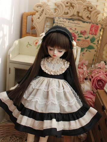 BJD Clothes Girl White&Black Western Style Dress for SD/MSD/YOSD/Blythe Size Ball-jointed Doll
