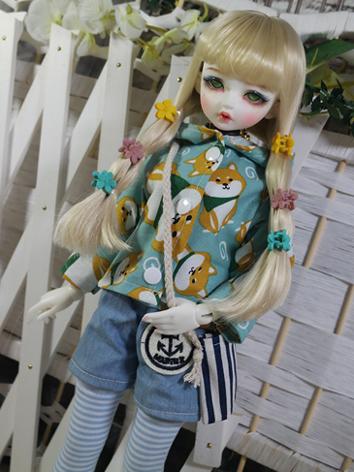 BJD Clothes Girl Blue Coat and Shorts Suit for MSD Ball-jointed Doll